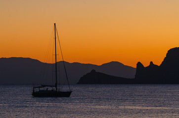 sunset on the sea