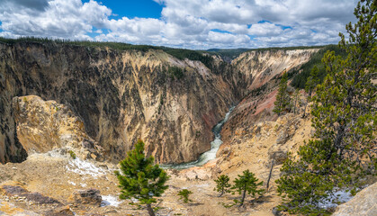 grand canyon of the yellowston from the north rim, wyoming, usa