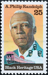 Black heritage, Philip Randolph on american stamp
