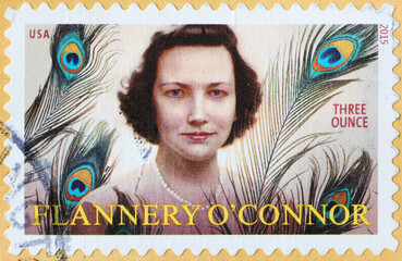 Flannery O'Connor on american postage stamp