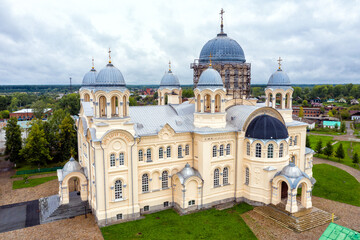 Trinity Cathedral in Verkhoturye summer morning. Russia