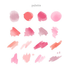 【ピンク・赤系】水彩ベクター素材