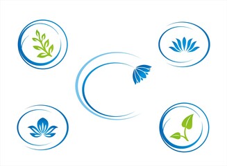 Fototapeta na wymiar colourful nature icons, Eco friendly business logo design 