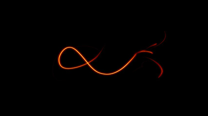 Fire blur circle neon lighting effects texture for text or copyspace on isolated background. Abstract light speed at motion exposure.