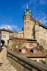 Fototapeta na wymiar view of the city hall in Fribourg, Switzerland