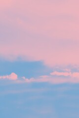 Abstract pink and blue watercolor blurred sky background