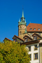 Fototapeta premium view of the city hall in Fribourg, Switzerland