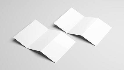 Blank white stationery on white background.