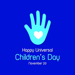 Universal Children's day celebrated on 20 November each year to promote international togetherness, awareness among children worldwide, and improving children's welfare. Vector illustration design.