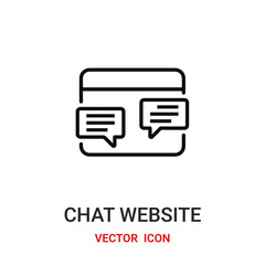 Fototapeta na wymiar chat website icon vector symbol. chat website symbol icon vector for your design. Modern outline icon for your website and mobile app design.