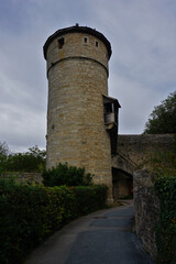 Fototapeta na wymiar Rothenburg ob der Tauber, Stadtmauer mit Strafturm
