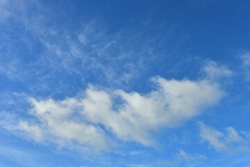 Blue sky white cloud blue background
