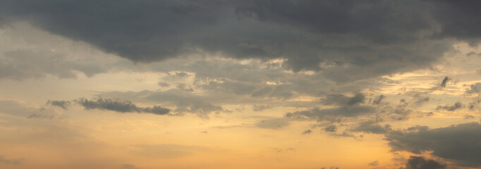 colorful dramatic sky with cloud at sunset