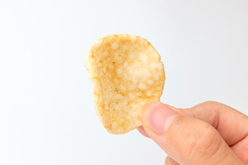 Sweets made of rice on a white background