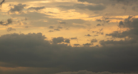colorful dramatic sky with cloud at sunset