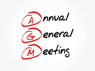 AGM - Annual General Meeting acronym, business concept background