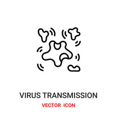 Virus transmission vector icon. Modern, simple flat vector illustration for website or mobile app.Virus symbol, logo illustration. Pixel perfect vector graphics