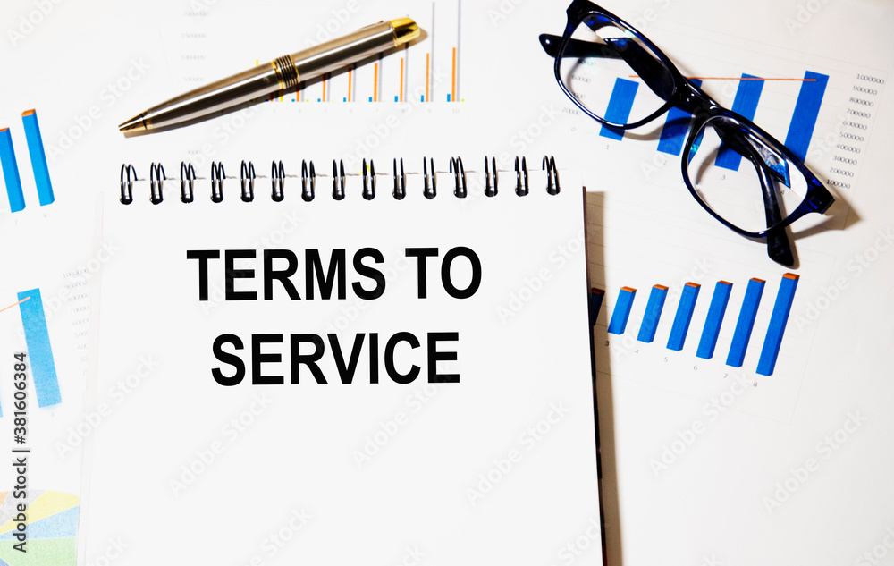 Fototapete term of service text concept write on notebook