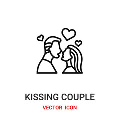 couple icon vector symbol. kissing couple symbol icon vector for your design. Modern outline icon for your website and mobile app design.