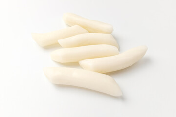 Mochi made with rice on white background