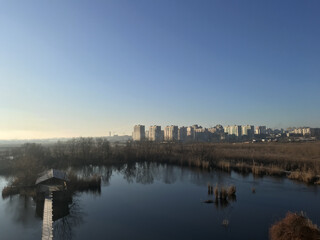 sunset over the river