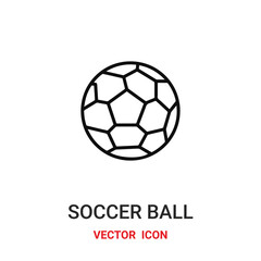 Obraz premium soccer ball icon vector symbol. football symbol icon vector for your design. Modern outline icon for your website and mobile app design.