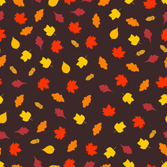 Autumn leaves Seamless pattern. Vector illustration
