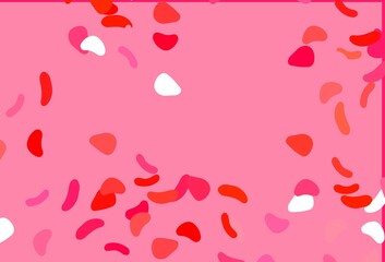 Light Red vector backdrop with abstract shapes.
