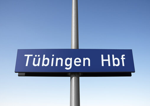 Tafel, T&uuml;bingen Hauptbahnhof, (Symbolbild)
