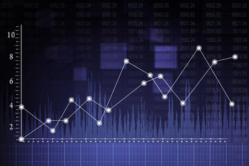 2d rendering Stock market online business concept. business Graph 