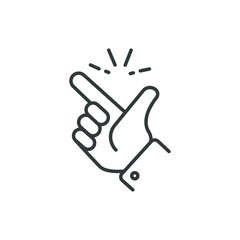easy icon, finger snapping line sign - vector illustration eps10