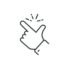 easy icon, finger snapping line sign - vector illustration eps10