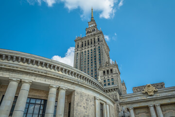WARSAW, POLAND - May 21, 2018: Warsaw, Poland: 21 May, 2018: south side of the Palace of Culture...