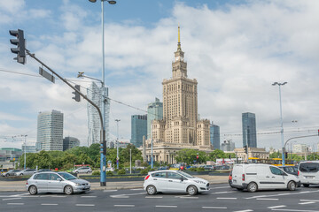 WARSAW, POLAND - May 21, 2018: Warsaw, Poland - May 21, 2018: Palace of Culture and Science...