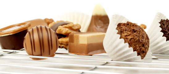Fresh Pralines on white Background - Isolated