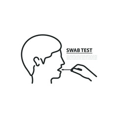Mouth swab test for COVID-19 icon concept isolated on white background. Vector illustration