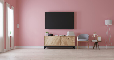 Mock up poster frame in living room..