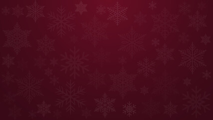 Christmas background of snowflakes , vector illustration .