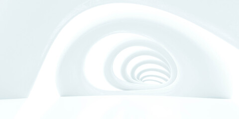 white abstract arch round architecture 3d rendering illustration