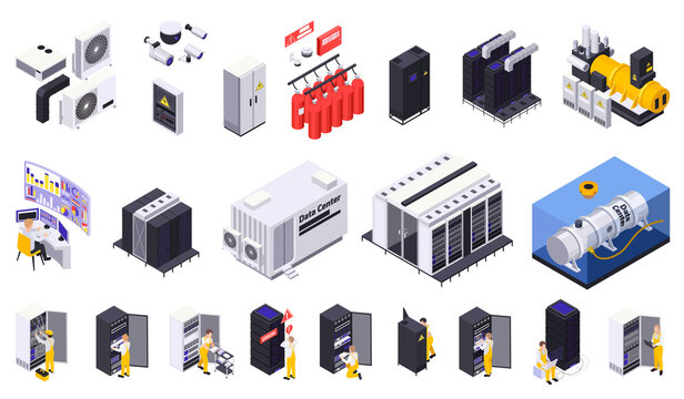 Isometric Data Center Set