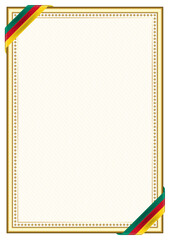 Vertical  frame and border with Cameroon flag