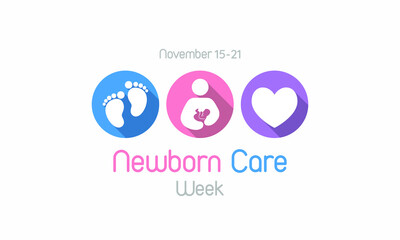 Vector illustration on the theme of Newborn care week observed each year from November 15 to 21.