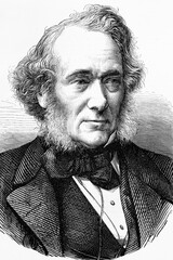 Fototapeta premium Richard Cobden. English politician and manufacturer. Member of the anti-corn law league and peace campaigner. 1804-1865. Antique illustration. 1865.