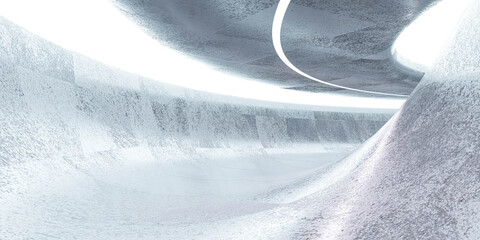 abstract tunnel concrete urban street architecture 3d rendering illustration