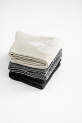Men's socks on a white background - close-up