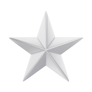 White star isolated on a white background, 3D render