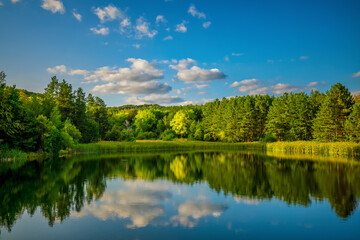 Mountain lake, panoramic view