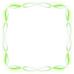 Green frame on a white background. Border design illustration. White square frame with green border. Decorative Design.