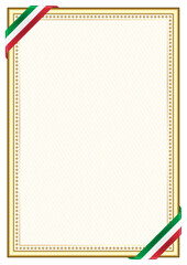 Vertical  frame and border with Italy flag