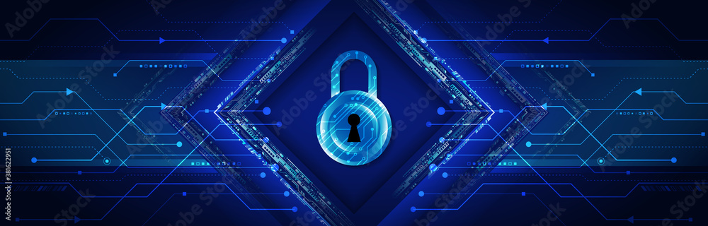 Poster Digital security and network protection. Cybersecurity for internet projects. Antivirus technology web services.